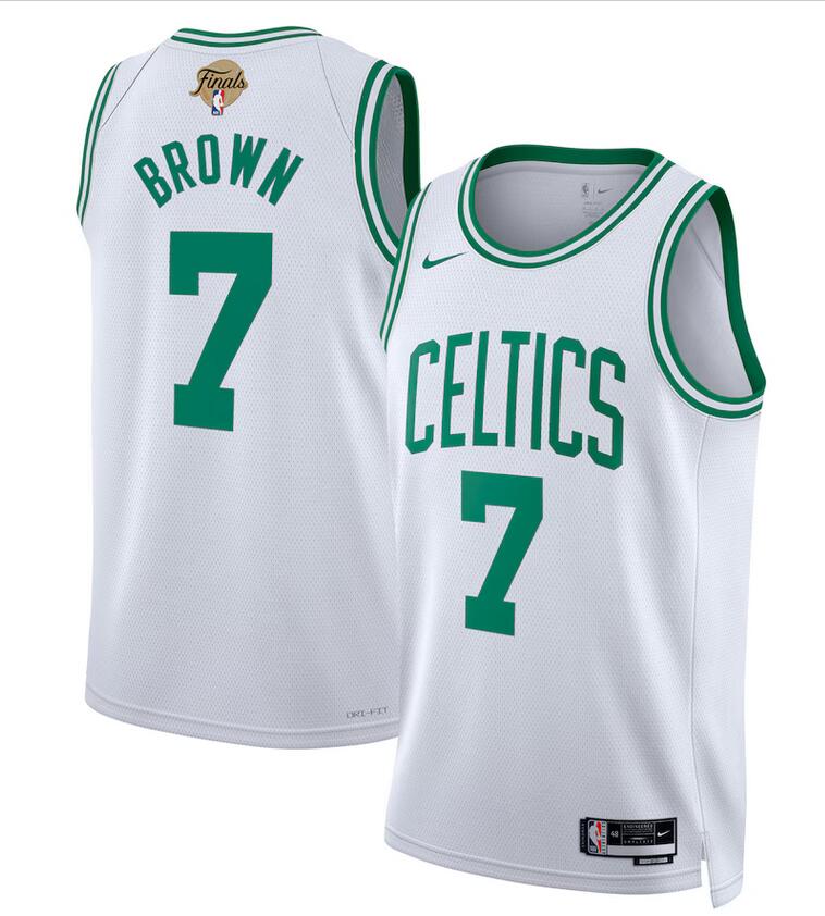 Men Boston Celtics #7 Jaylen Brown Nike Association Edition NBA Finals Patch 2024 Swingman White Jersey->ncaa teams->NCAA Jersey